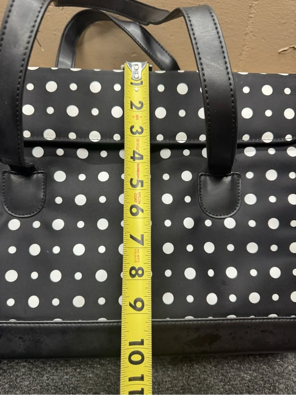 Source Unknown Black and White Polka Dot Laptop Tote